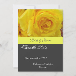 Save The Date Sauvez la date, rose jaune fleur