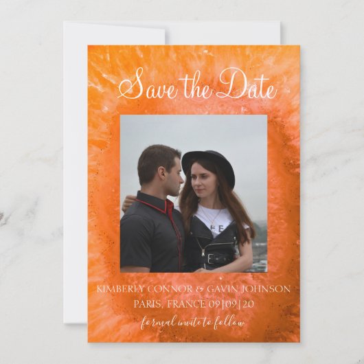 Save The Date Sauvez la Date |Tranche d'agate orange (Devant)