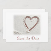 Save The Date Sauvez le coeur de sable de la plage/date (Devant / Derrière)