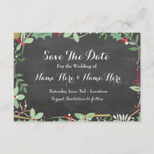 Save The Date Sauvez les baies rustiques de vacances d'hiver de