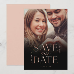 Save The Date Sauvez notre date Rose Gold Photo complète Dégradé