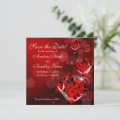 Save The Date "Save the date" pour mariage | Coeur de diamant ro (Debout devant)