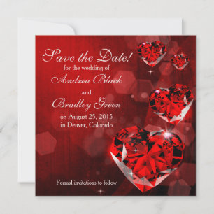 Save The Date "Save the date" pour mariage   Coeur de diamant ro