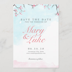 Save The Date "Save the date" pour mariage Fleurs de cerisiers