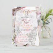 Save The Date "Save the date" pour mariage | Rose géométrique mo (Debout devant)