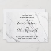 Save The Date "Save the date" pour mariage | Script Marbre blanc (Devant)