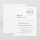 Save The Date Sceau de date moderne Mariage noir et blanc RSVP (Devant / Derrière)