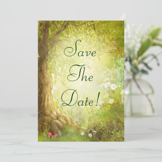 Save The Date Scène De Forêt Enchantée Enregistrer Le Mariage Da (Debout devant)