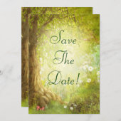 Save The Date Scène De Forêt Enchantée Enregistrer Le Mariage Da (Devant / Derrière)
