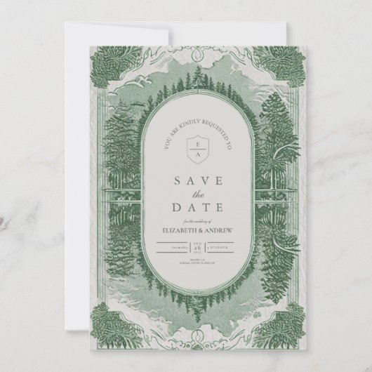 Save The Date Scène de forêt romantique (Devant)