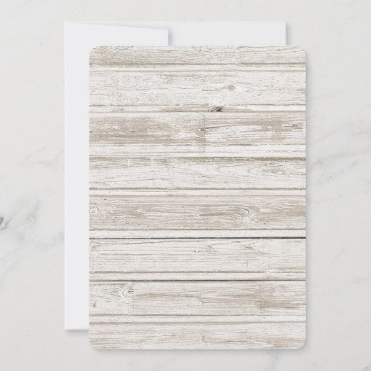 Save The Date Scène de plage rustique avec bateau et phare (Dos)