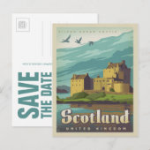 Save the Date - Schotland Aankondigingskaart (Voorkant / Achterkant)