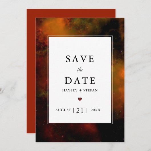 Save The Date Science spatiale moderne Fiction Mariage Sauvez La (Devant / Derrière)