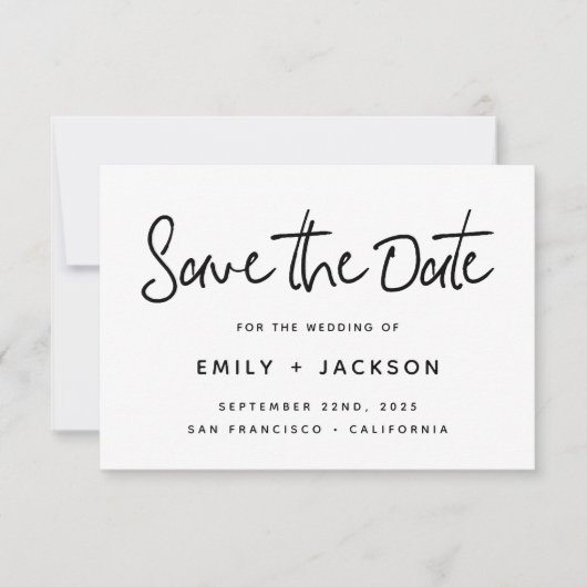 Save The Date Script à main moderne simple Enregistrer la date (Devant)