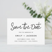 Save The Date Script à main moderne simple Enregistrer la date (Debout devant)