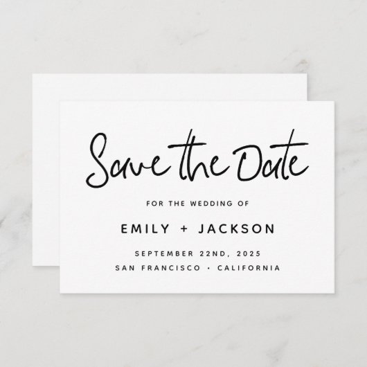 Save The Date Script à main moderne simple Enregistrer la date (Devant / Derrière)