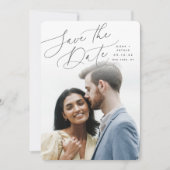 Save The Date Script balayé par vent | Photo verticale (Devant)