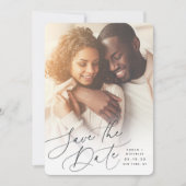 Save The Date Script balayé par vent | Photo verticale (Devant)