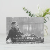 Save The Date Script blanc manuscrit Enregistrer la photo de dat (Debout devant)