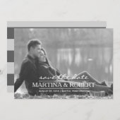 Save The Date Script blanc manuscrit Enregistrer la photo de dat (Devant / Derrière)