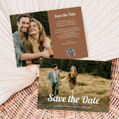 Save The Date Script Boho | Deux photos et code QR