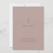 Save The Date Script Botanique Chic Simple Mariage Dusty Mauve (Devant)
