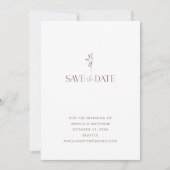 Save The Date Script Botanique Chic simple Mariage Mauve Blanc (Devant)
