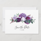 Save The Date Script botanique moderne violet (Devant)