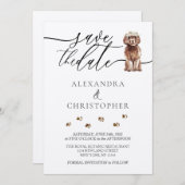 Save The Date Script Brown de Mariage de chiot Cavapoo (Devant / Derrière)