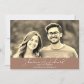 Save The Date Script calligraphie 3 sepia photo collage mocha (Dos)