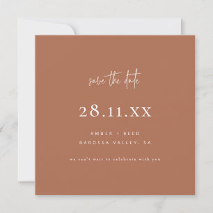 Save The Date Script Carré minimaliste simple et moderne