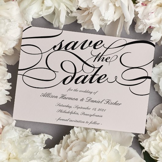 Save The Date Script classique Enregistrer la date | Cameo Blush