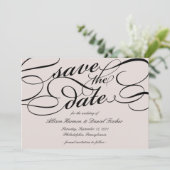 Save The Date Script classique Enregistrer la date | Cameo Blush (Debout devant)