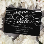 Save The Date Script classique Enregistrer la date | Noir<br><div class="desc">Élégant enregistrer les cartes de date dans le noir et blanc intemporel fonctionnalité embellisé écriture de script pour un look classique et formel.</div>