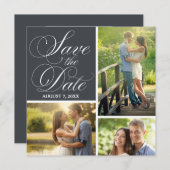 Save The Date Script Classique Enregistrer La Date Photo Collage (Devant / Derrière)
