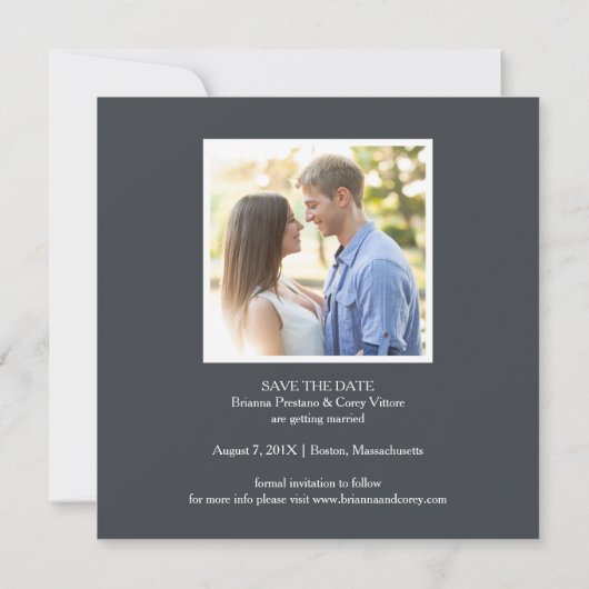 Save The Date Script Classique Enregistrer La Date Photo Collage (Dos)