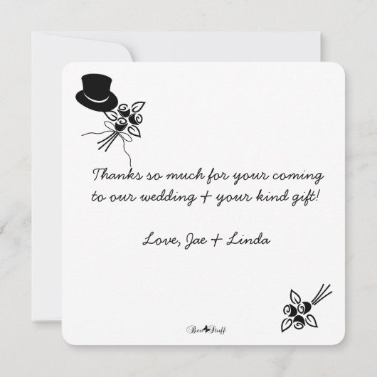 Save The Date Script classique noir/blanc Mariage Merci photo Sa (Dos)