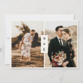 Save The Date Script contemporain Mariage photo moderne beige (Dos)