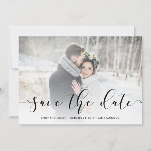 Save The Date Script d'amour | Black Enregistrer la date avec ph (Devant)