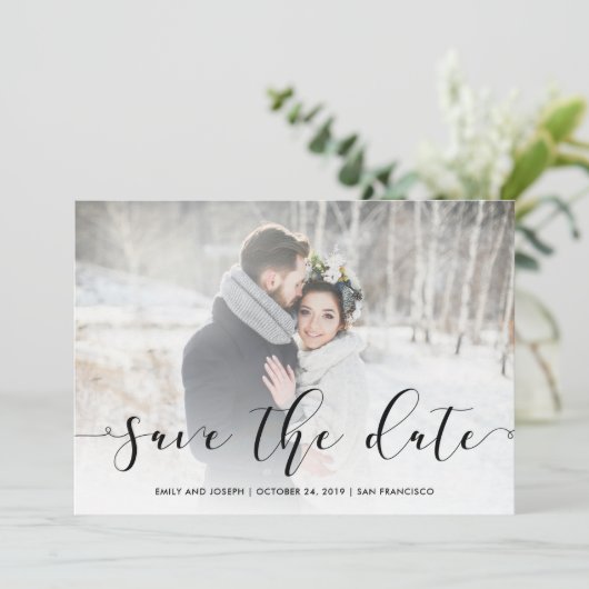 Save The Date Script d'amour | Black Enregistrer la date avec ph (Debout devant)