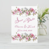 Save The Date Script d'aquarelle rose romantique (Debout devant)