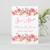 Save The Date Script d'aquarelle rose vif romantique (Debout devant)