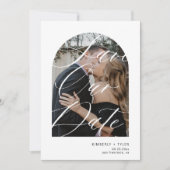 Save The Date Script d'arche moderne photo QR CODE mariage (Devant)