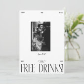 Save The Date Script de boissons gratuites simple moderne (Debout devant)