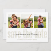 Save The Date Script de calligraphie d'or Stylish Multi Photo (Devant)