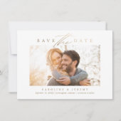 Save The Date Script de calligraphie moderne or budgétaire Photo (Devant)