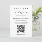 Save The Date Script de calligraphie moderne QR Code Photo Enreg (Debout devant)