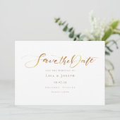 Save The Date Script de calligraphie or simple et élégant (Debout devant)