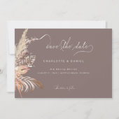 Save The Date Script de calligraphie Whimsical Boho moderne Bour (Devant)