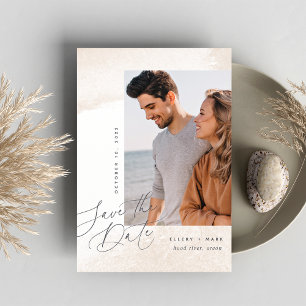 Save The Date Script de lavage neutre   Photo verticale